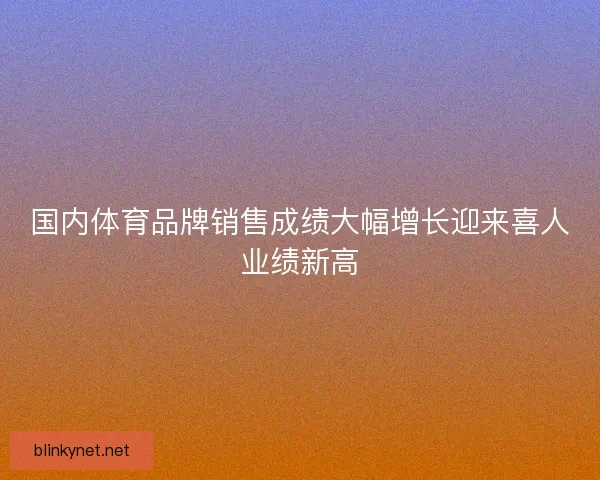 国内体育品牌销售成绩大幅增长迎来喜人业绩新高